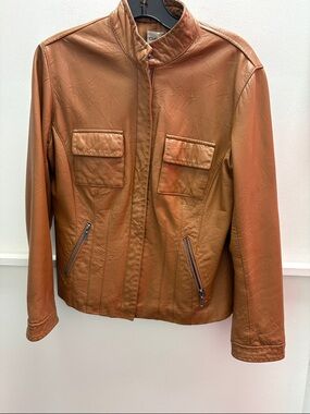 Chico's Women's Tan Leather Jacket